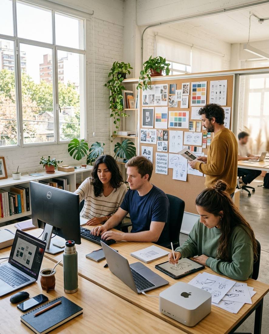 Equipo de diseño trabajando